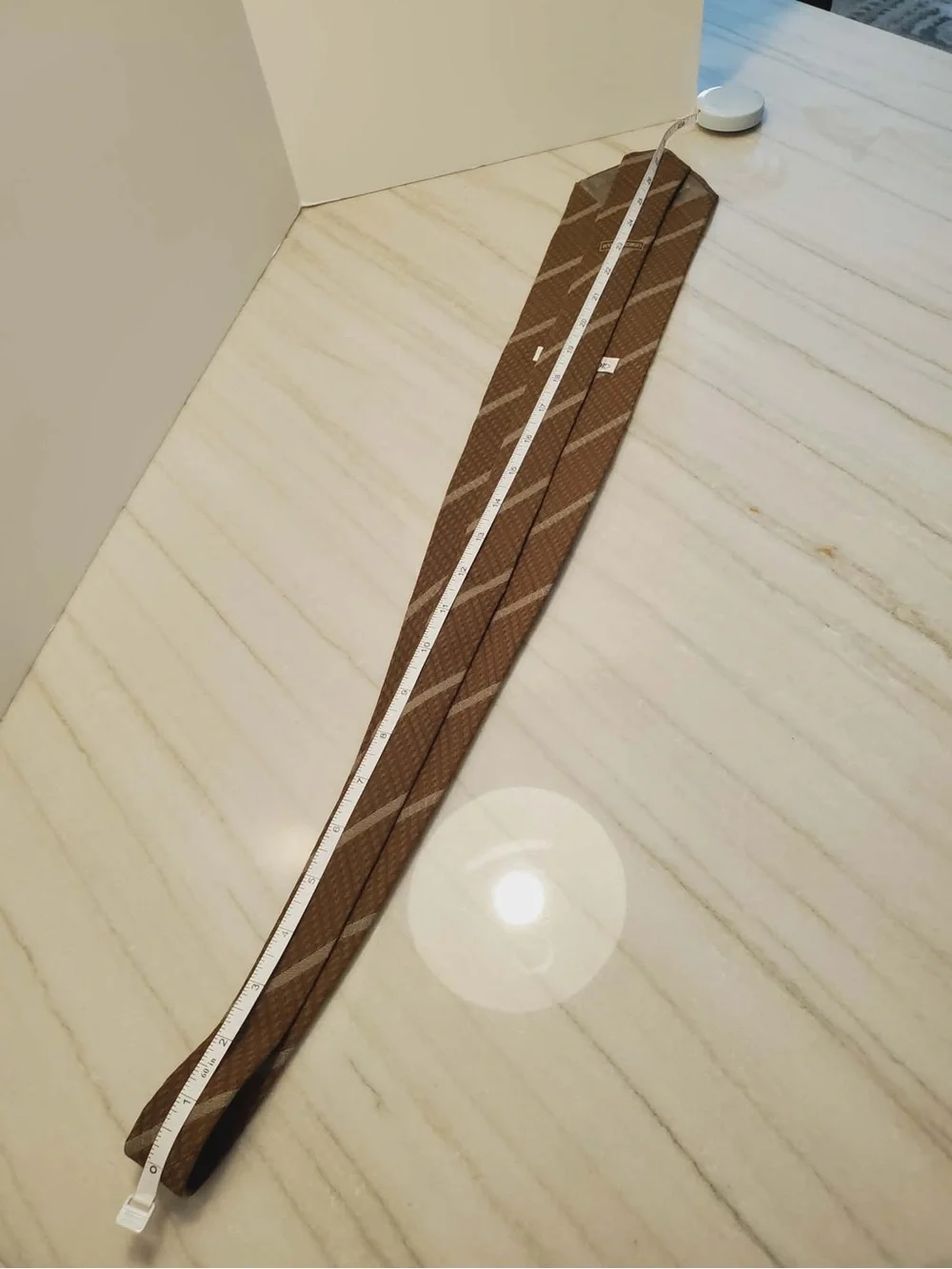 Giorgio Armani Silk Tie In Brown & Cream